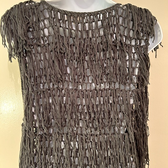 Umgee USA fringe charcoal gray boho vest! - Picture 11 of 14